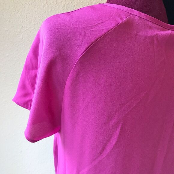 Mossimo Pink Short Sleeve SZ XS Blouse Target faux Wrap Womens Career - Picture 8 of 9